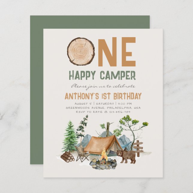 Orçamento Feliz Aventureiro Floresta 1º Aniversári (Frente/Verso)