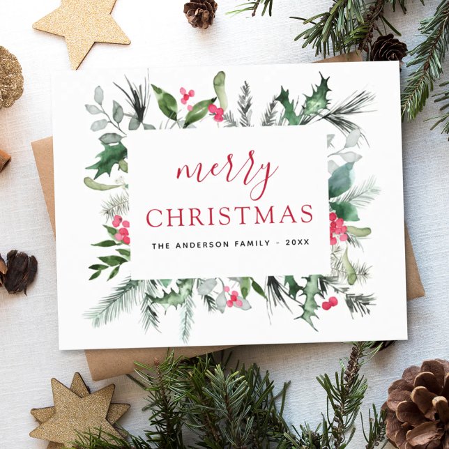 Orçamento Feliz Natal Verde Cartão de Férias Verme (Criador carregado)