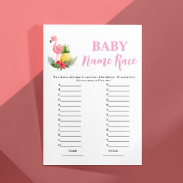 Orçamento Flamingo Baby Name Race Chá de fraldas J