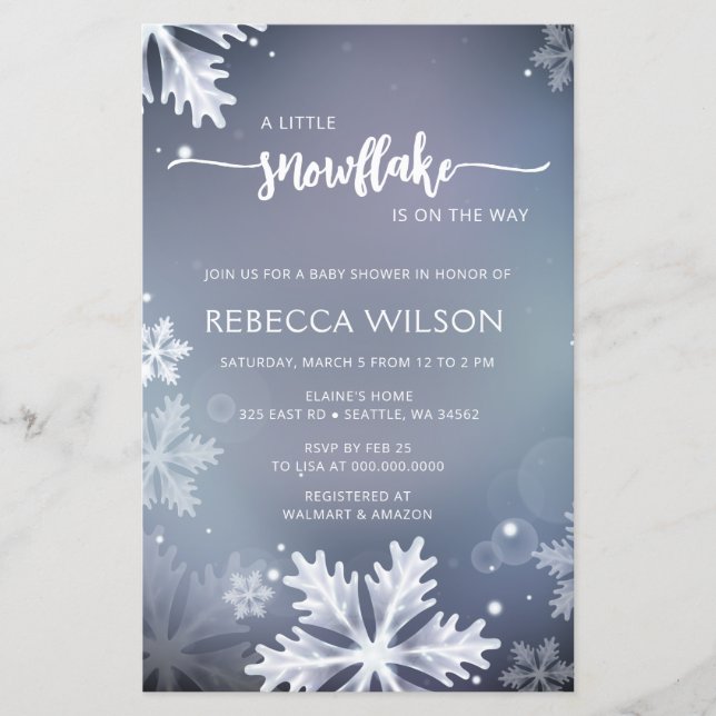 Orçamento Floco de Neve Está no Caminho Chá de fra (Frente)