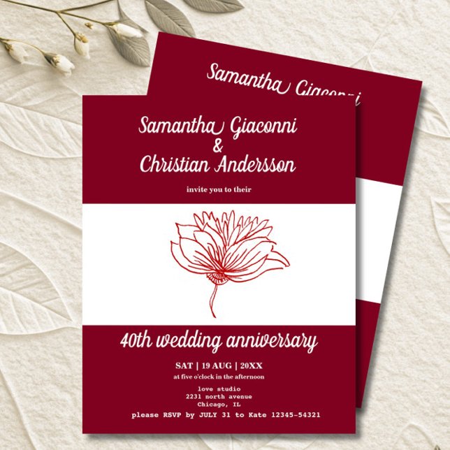 Orçamento Floral 40º Convite de Aniversário de Cas (Criador carregado)