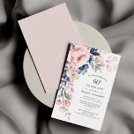 Orçamento Floral 60º Aniversário Cartão Azul cor-d<br><div class="desc">Envie os convites para a próxima festa de marco com nossos cartões de nota Floral de cor azul-aquática do Pastel Rosa Moderno. Apresentando um belo florescimento de aquarela botânica. Simplesmente personalize com os detalhes da parte clicando no botão personalizar para reorganizar e formatar o estilo e a colocação do texto....</div>
