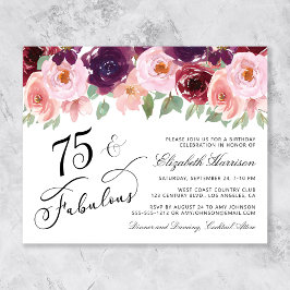 Orçamento Floral 75º Convite de aniversário