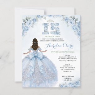 ORÇAMENTO Floral Azul Princesa Coquete Quinceanera