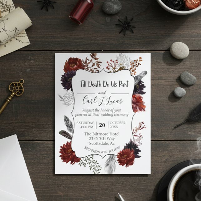 Orçamento Floral Boho Burgundy de Halloween Elegan (Criador carregado)