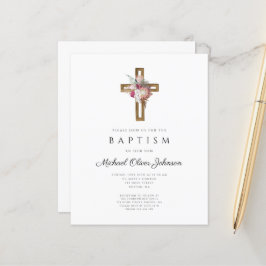 Orçamento Floral Boho Cross Baptism Convite