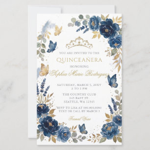 Orçamento Floral Borboleta Azul Dourado Quinceañer
