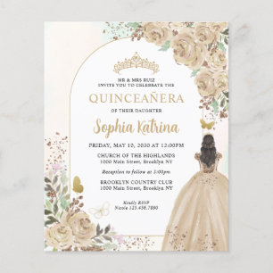 Orçamento Floral Champagne Dourada Princesa Quince