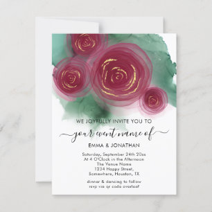 Orçamento Floral Código QR Rosa Dourado Marsala Wh