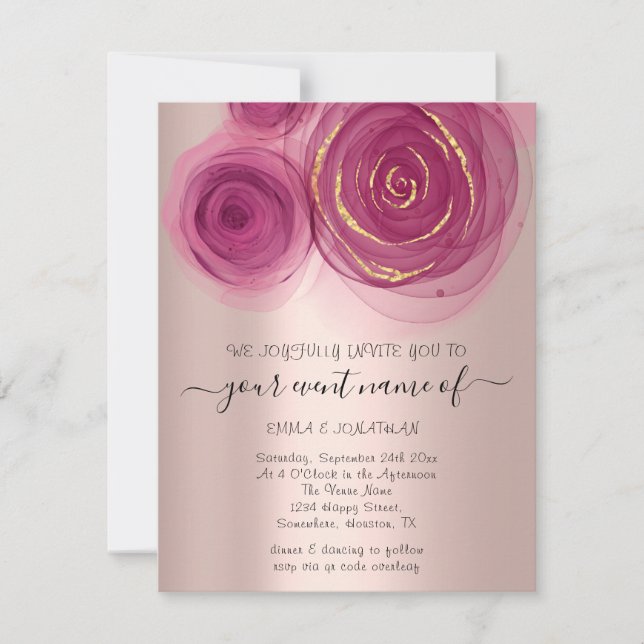 Orçamento Floral Código QR Rosa Rosa Marsala (Frente)