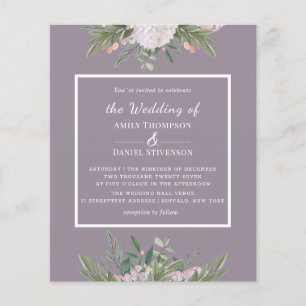 Orçamento Floral Dusty Lavander Wedding Flyer
