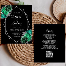 Orçamento Floral Esmeralda Prata Preto Código QR C