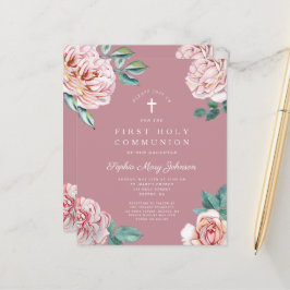 Orçamento Floral Peônias Rosa Menina Primeira Comu