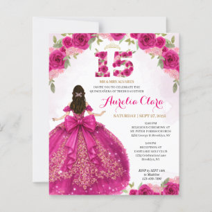 ORÇAMENTO Floral Rosa Princesa Coquette Quinceaner
