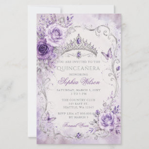 Orçamento Floral Roxo Borboleta Quinceañera Foto