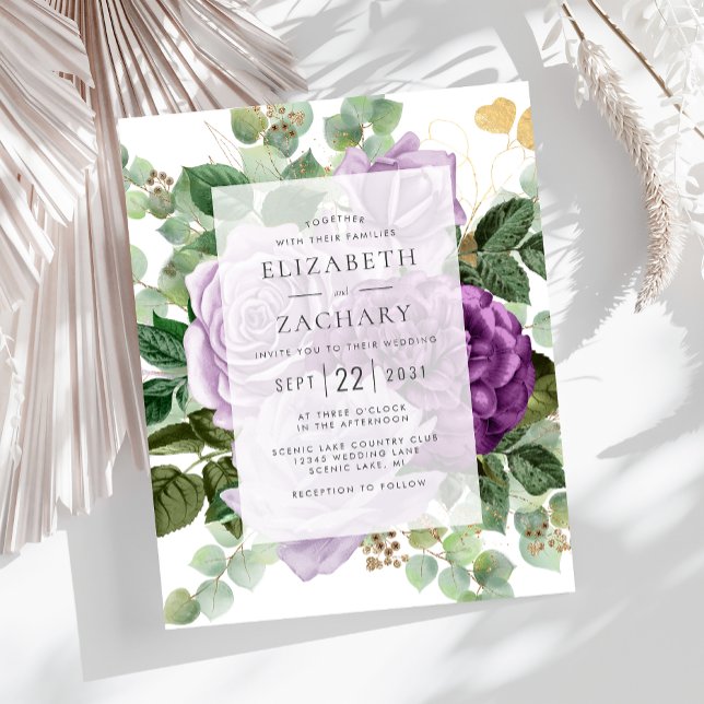 Orçamento Floral Roxo Dourado Eucalipto Casamento (Criador carregado)