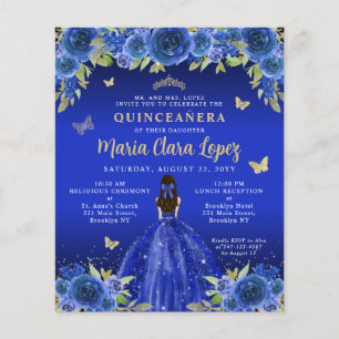 Orçamento Floral Royal Blue Princesa Quinceanera