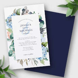 Orçamento Floral Verde Azul Convite para Casamento