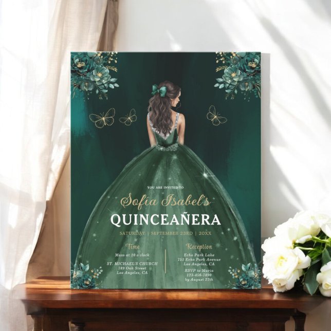 Orçamento Floral Verde Bilíngue Espanhol Quinceane (Criador carregado)