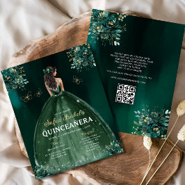 Orçamento Floral Verde Vestido QR Código Quinceane
