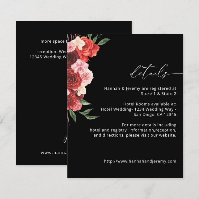 Orçamento Floral Vermelho Detalhes - Preto VH2 (Frente/Verso)