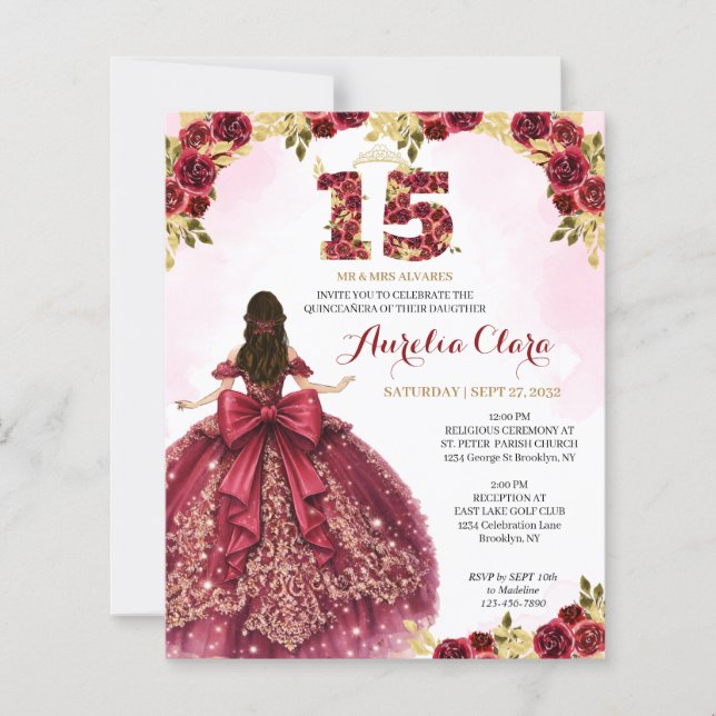 ORÇAMENTO Floral Vermelho Princesa Coquete Quincea (Frente)