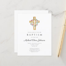 Orçamento Floral Wreath Cross Baptism Convite