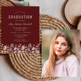 Orçamento Flores Selvagens Festa de Foto Burgundy 