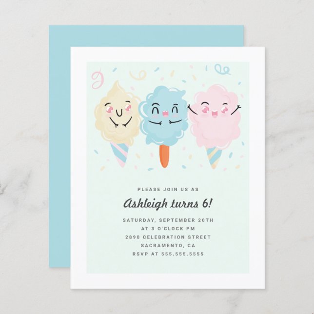 Orçamento Fofo Kawaii Doce Açúcar Aniversário Infa (Frente/Verso)