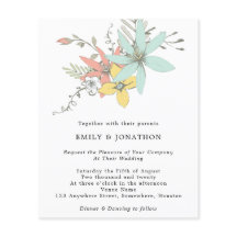 Orçamento Folha Folha Coral Casamento Teal Convite