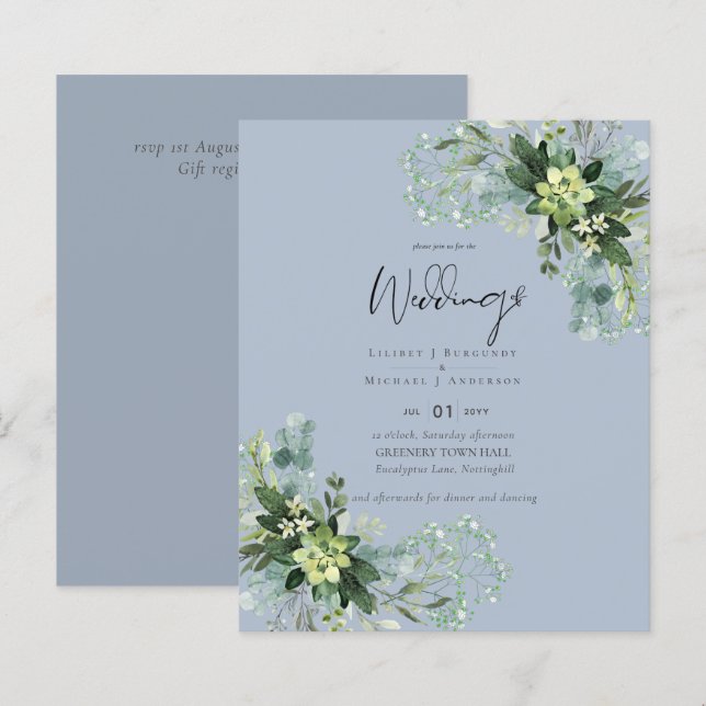 ORÇAMENTO Folhagem de Eucalipto para Casamento (Frente/Verso)