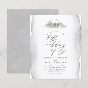 Orçamento Folhas de Aquarela Cinza e Casamento na 