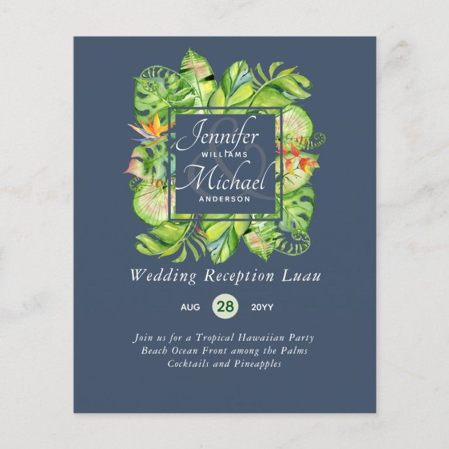 Orçamento Folhas Tropicais Luau Recepção de casame (Frente)