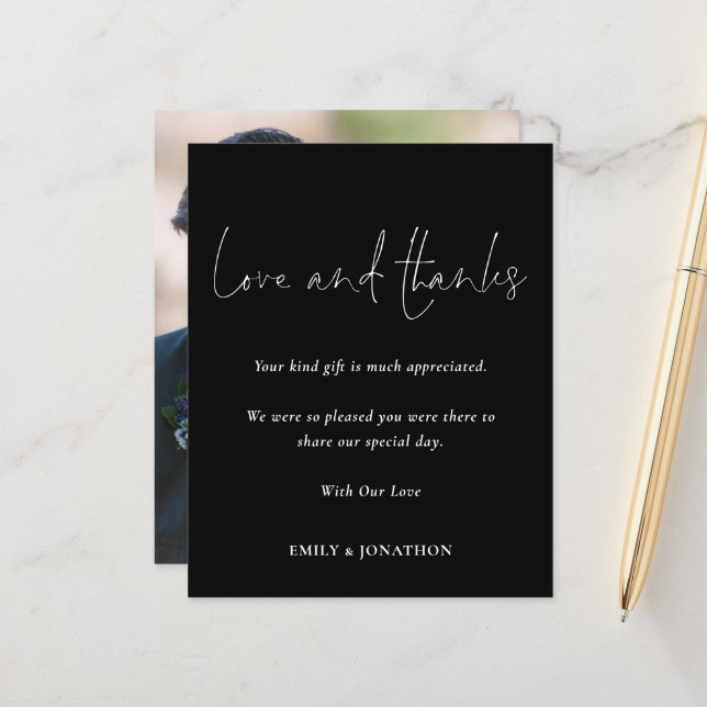 Orçamento Foto Casamento Amor Obrigado Script Pret (Frente/Verso In Situ)