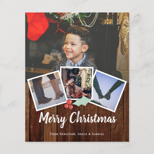 ORÇAMENTO Foto de Natal Alegre Folha de Natal e Ma (Frente)