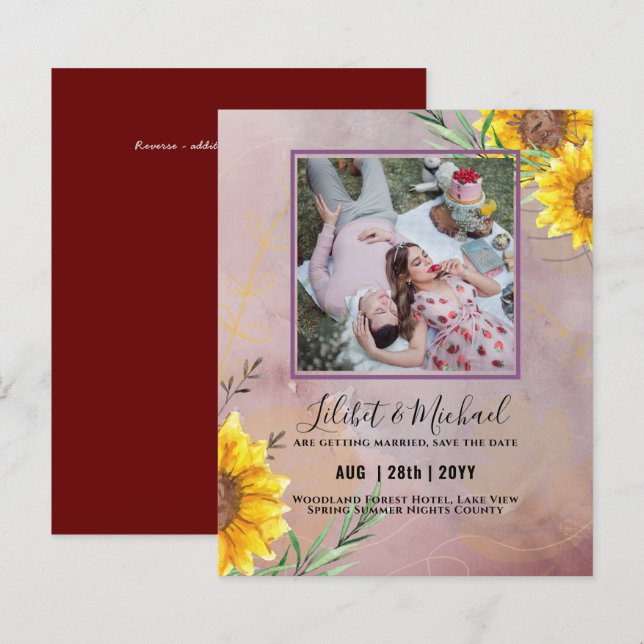 ORÇAMENTO Girassóis FOTO Salvar planos de data de  (Frente/Verso)