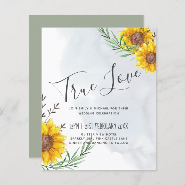 ORÇAMENTO Girassóis Rústicos Folhas de Oliveira Ca (Frente/Verso)