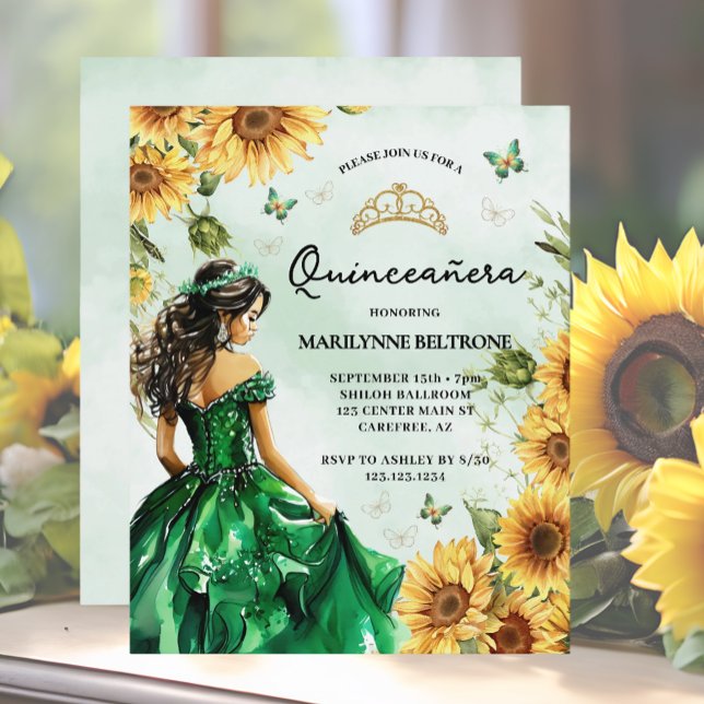 Orçamento Girassol Borboleta Princesa Quinceañera (Criador carregado)