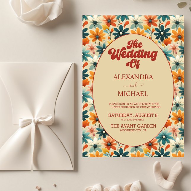 Orçamento Groovy Retro Anos 70 Floral Casamento (Criador carregado)