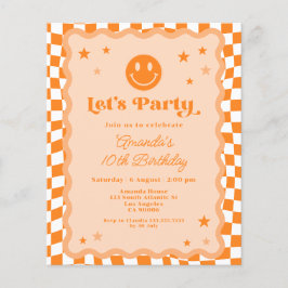 Orçamento Laranja Feliz Rosto Verificado Aniversár