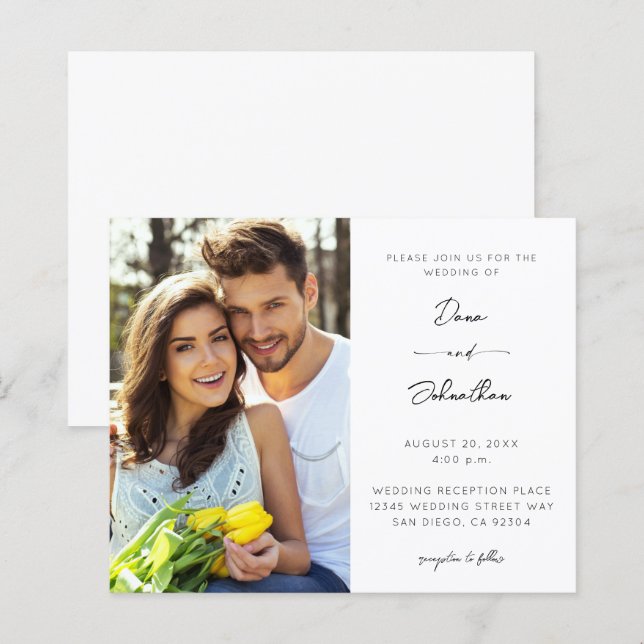 Orçamento Lateral Foto Caligrafia Moderna Casament (Frente/Verso)