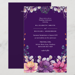 ORÇAMENTO Lavanda Roxa Deixa Convites de casamento