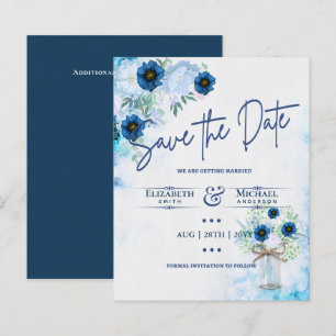 Orçamento LeahG Salvar a Data Azul Florais de Aqu