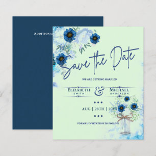 Orçamento LeahG Salvar A Data Blue Mint Florals