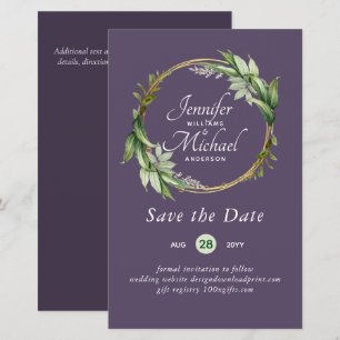 Orçamento LeahG Save The Date Coroa de Folhagem Mo