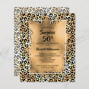 Orçamento Leopard 50º Convites de aniversário