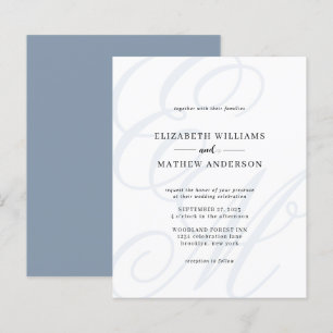 Orçamento Letra Elegante Monograma Casamento Azul 