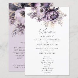 Orçamento Lilac Purple Florals Weding Program