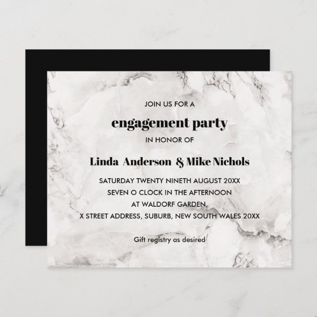 ORÇAMENTO Luxo Elegante Casamento de mármore (Frente/Verso)