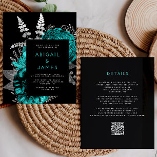 Orçamento Mal-humorado Floral Azul Teal Prata Códi